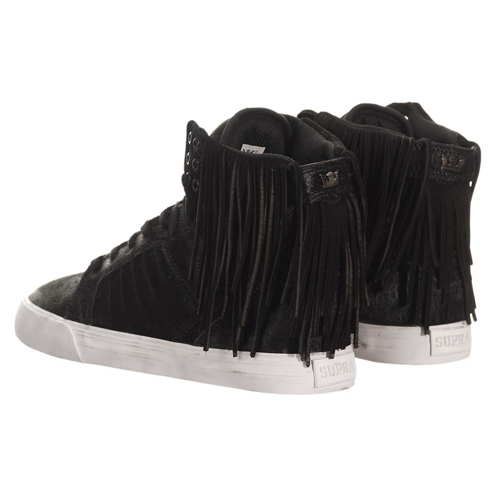 Baskets Montantes Supra SkyTop Noir Black/Zebra-White Femme | IZW-15958503